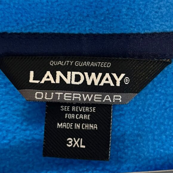 NWT - Landway 3/4 Zip Blue Fleece Pull Over 3XL - Picture 4 of 5